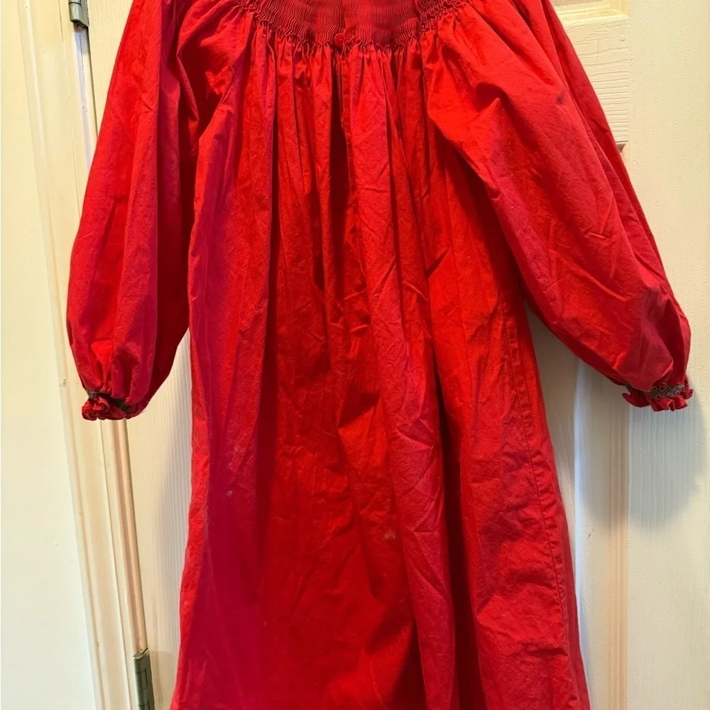 Mom & Me Smocked Christmas Elf Bishop Dress